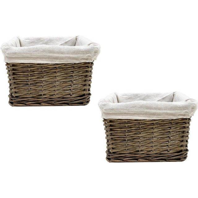(Oak, Set of 2 Small) SET OF 2 Big Huge Deep Storage Basket