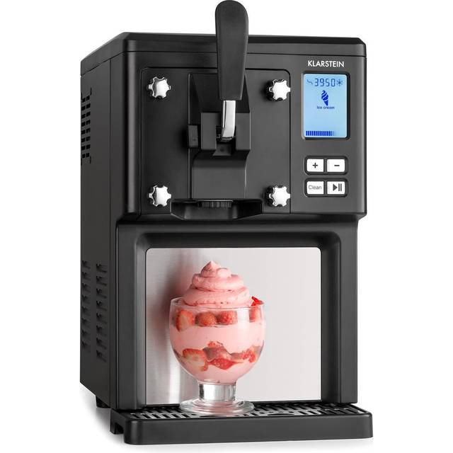 Ice cream maker with compressor automatic lcd sundae 1.5 l steel 200 w black
