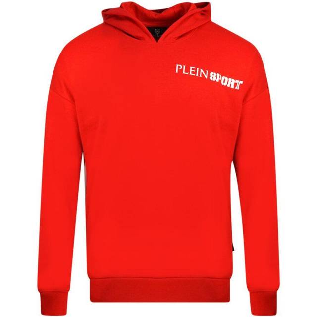 Plein Sport Mens Block Logo On Chest Red Hoodie Cotton - Size 2XL