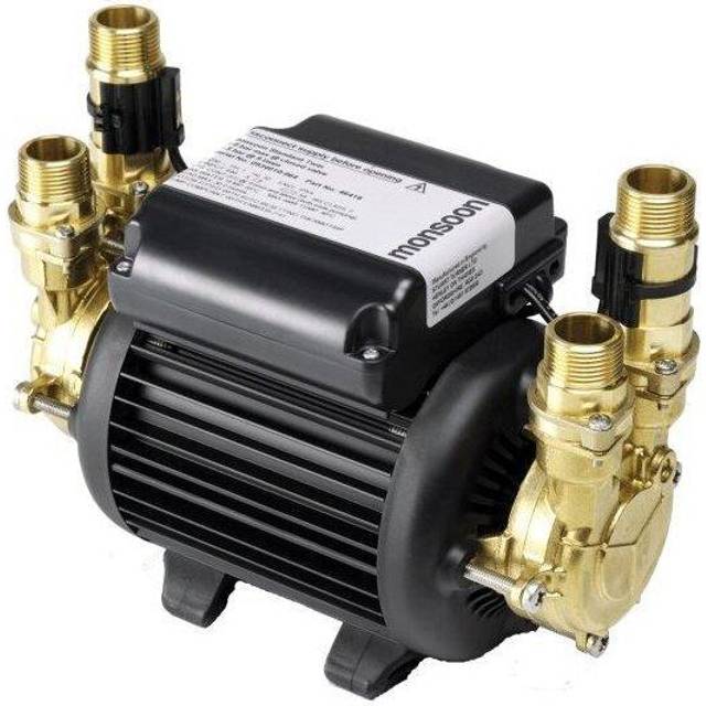 Stuart Turner Monsoon Standard Twin Shower Pump 1.5 bar in Black Brass