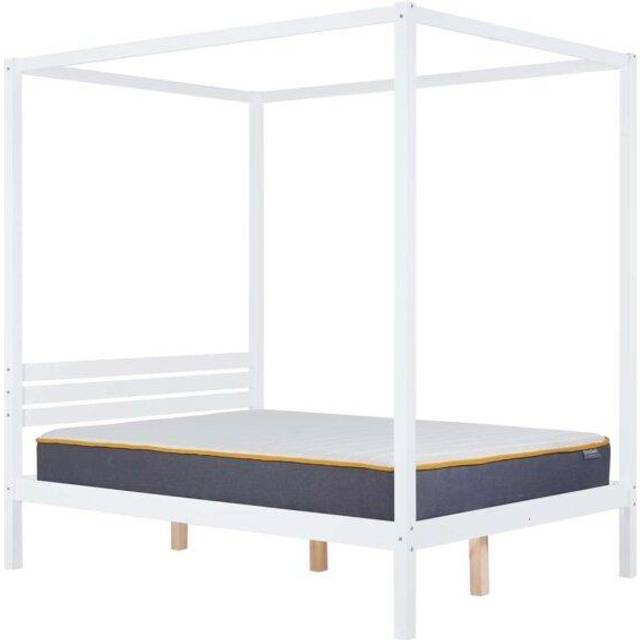 Four Poster Bed King Size Birlea Mercia White 5Ft Solid Pine Frame Canopy