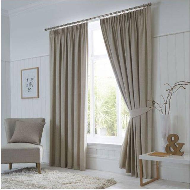 Room Darkening Thermal Curtains - Natural (Width 117 x Drop 137 cm)
