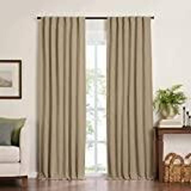 "Elrene Home Fashions Harrow Solid Texture Blackout Single Window Curtain Panel  52""""""""x84""""""""  Natural"
