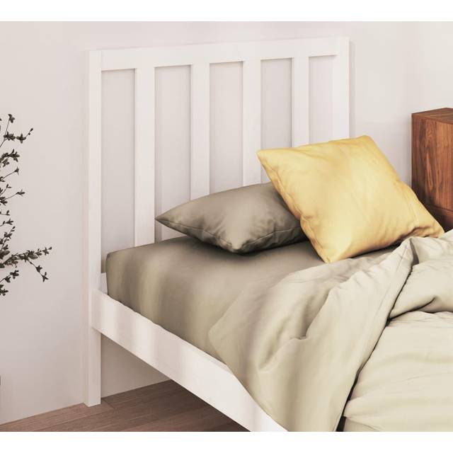 vidaXL Bed Headboard White 106x4x100 cm Solid Wood Pine