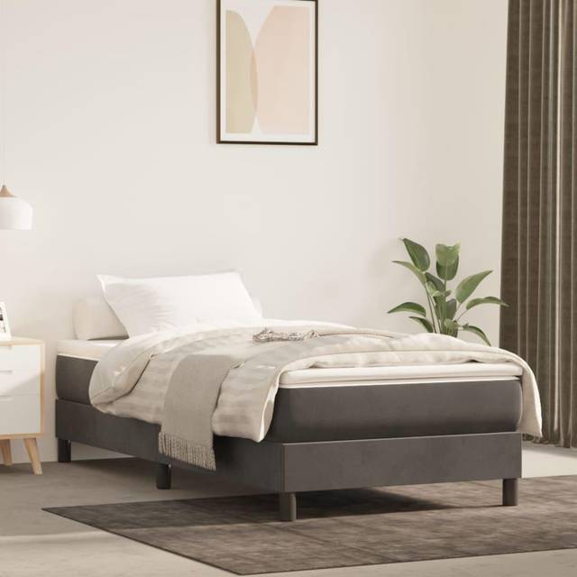 vidaXL Bed Frame without Mattress Dark Grey Single Velvet (UK/IE/FI/NO only)
