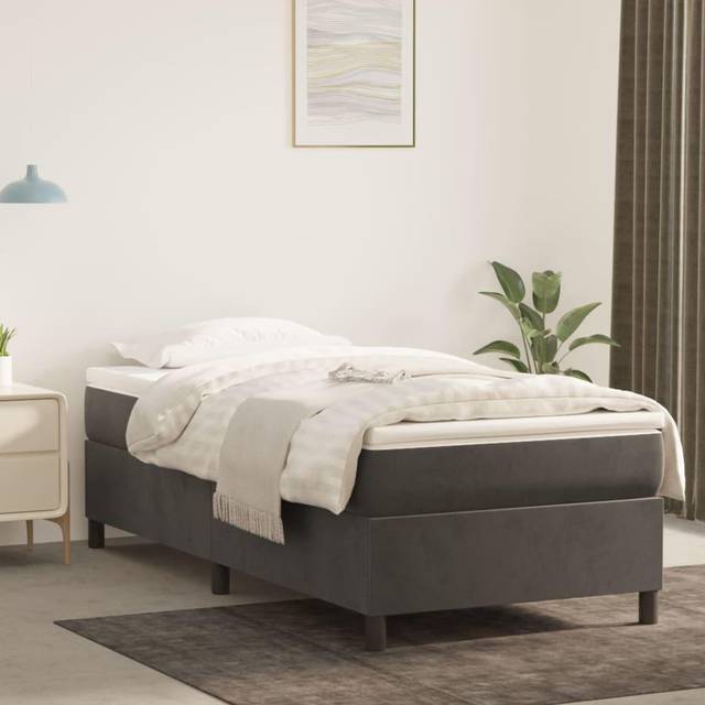 vidaXL Bed Frame without Mattress Dark Grey Single Velvet (UK/IE/FI/NO only)