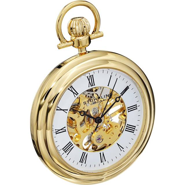 Stührling Vintage 6053 Skeleton Fickur 6053.33333 - Unisex - 45 mm - Analogt - Automatiskt - Mineralglas - White (45 mm)