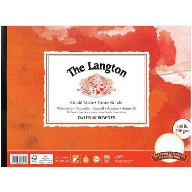 Daler Rowney : Langton : Glued Pad : 140lb : Hot Pressed : 16x12in