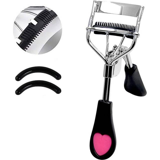 Pinkiou Eyelash Curlers with Comb and Eeylash Separator Set Professional Lash Curler with Built-in Comb Ergonomic Heart-Shaped Handle and Eyelash Comb