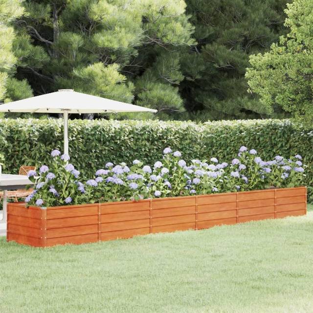 vidaXL Garden Raised Bed Rusty 480x80x45 cm Corten Steel - Brown