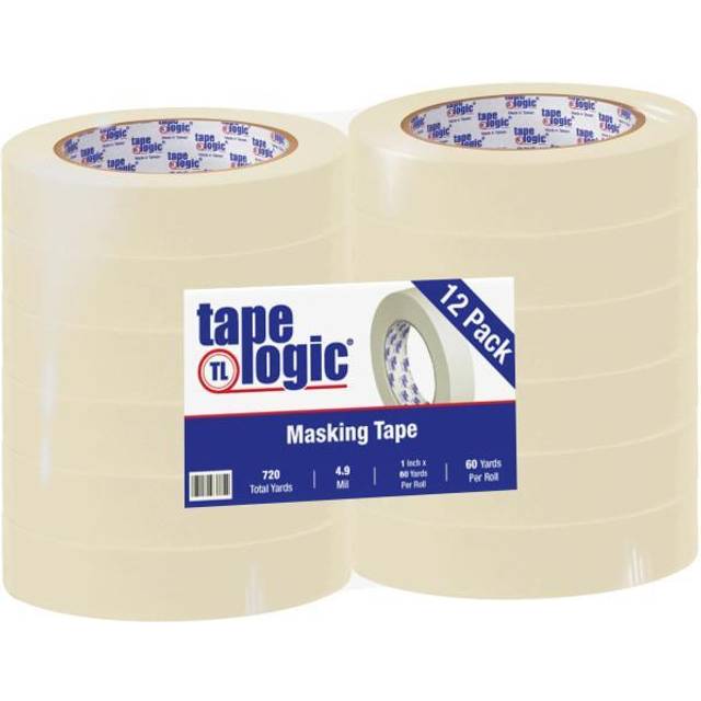 Tape Logic T935220012PK 1 in. x 60 yards 2200 Masking Tape, Natural - Pack of 12