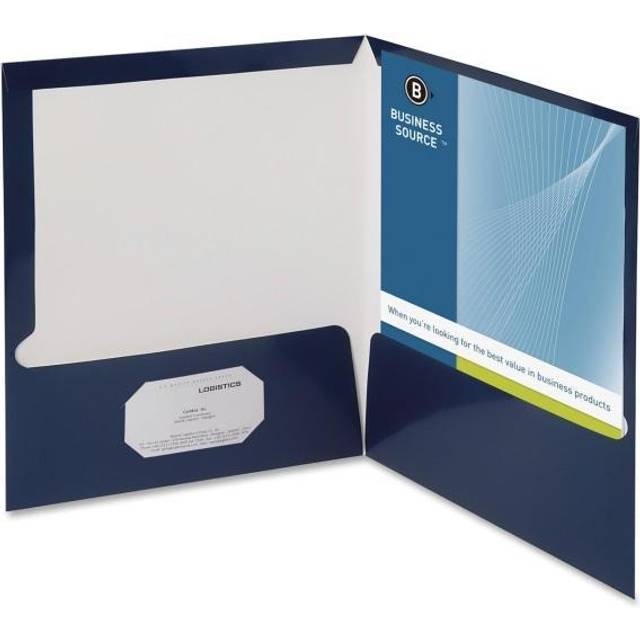 Laminated Portfolio, 2-Pocket, 11 quot;x8-1/2 quot, Dark Blue