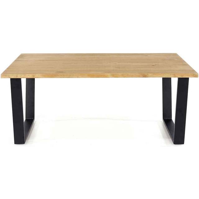 Core Products Texas Solid Wood Coffee Table With Black Metal Legs, Brown