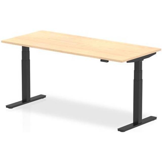Air 1800 x 800mm Height Adjustable Desk Maple Top Black Leg