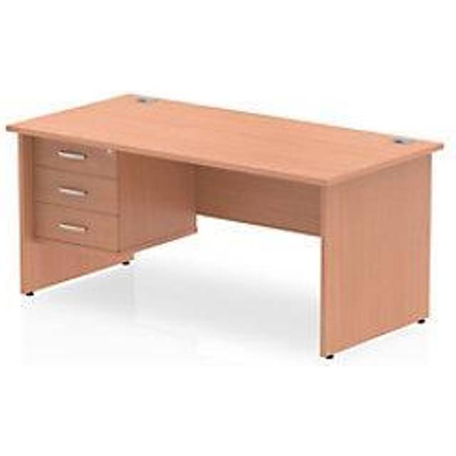 Impulse 1600 Rectangle Panel End Leg Desk Beech 1 x 3 - MI001739