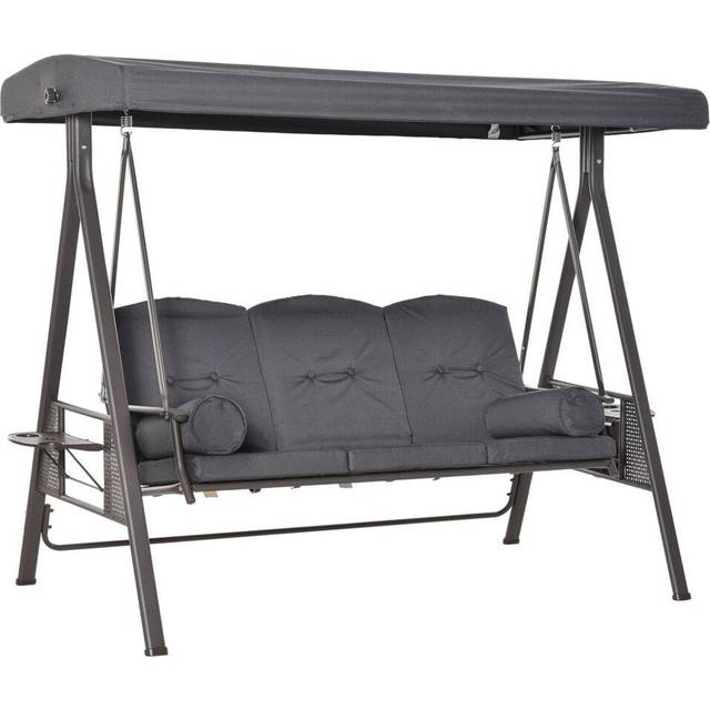 Outsunny Garden Swing Seat 3 Seater - Grey | TJ Hughes