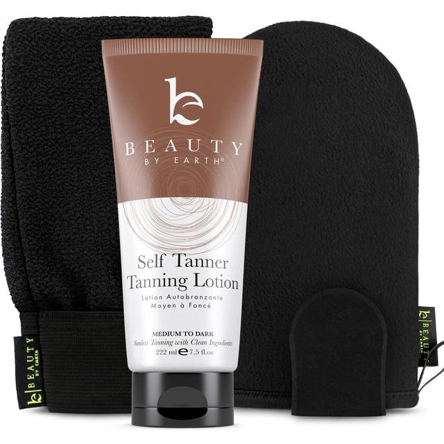 Tanning Lotion Self Tanner Kit - USA Made with Organic & Natural Ingredients  Self Tanning Lotion & Application Kit  Non Toxic Gradual Tan Lotion  Sun