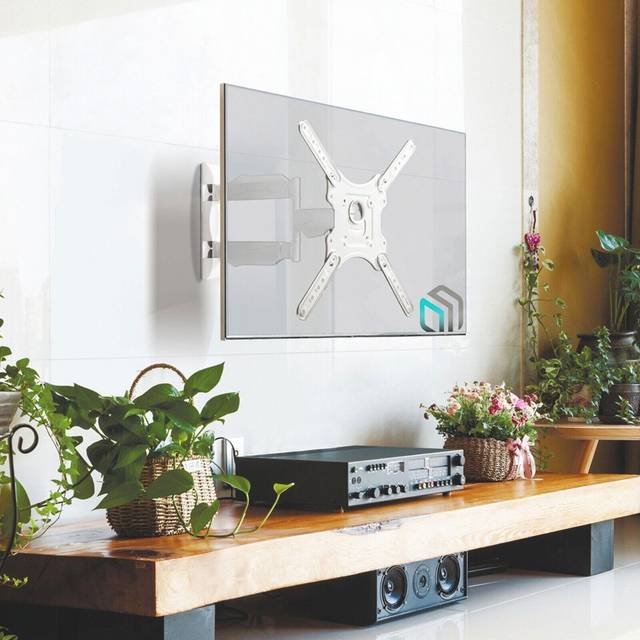 ONKRON Full Motion TV Wall Mount for 32-65 Inch TV & Screen, Universal TV Wall Bracket up to 35 kg - Tilt and Swivel TV Wall Bracket VESA 100x100 -