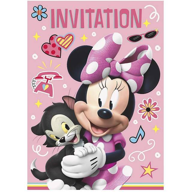 Unique Disney Minnie Mouse Party Invitations - 5.5  x 4   8 Pcs