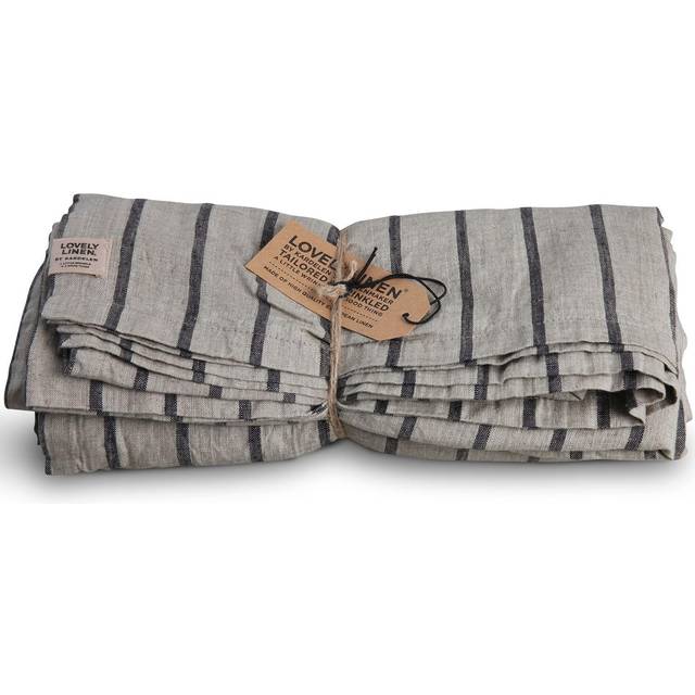 Misty Table Cloth, Striped pattern 145x300 cm, Black Stripe
