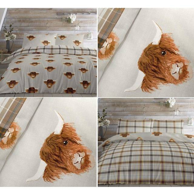 Fusion Highland Cow Duvet Cover Set - Ochre - King