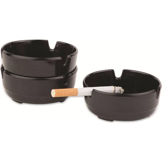 APS 576 set med 3 svarta melaminaskkoppar, Ø 8 x 3 cm