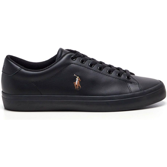 Polo Ralph Lauren – Longwood Trainer - Svarta sneakers i läder med ponnylogga-Svart/a