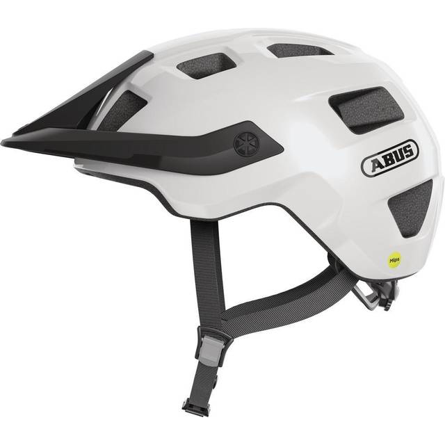 Abus, MTB-hjälm Abus MoTrip MIPS cykelhjälm för säker tillvägagångssätt för mountainbike, skydd mot stötar för män och kvinnor, vit, L
