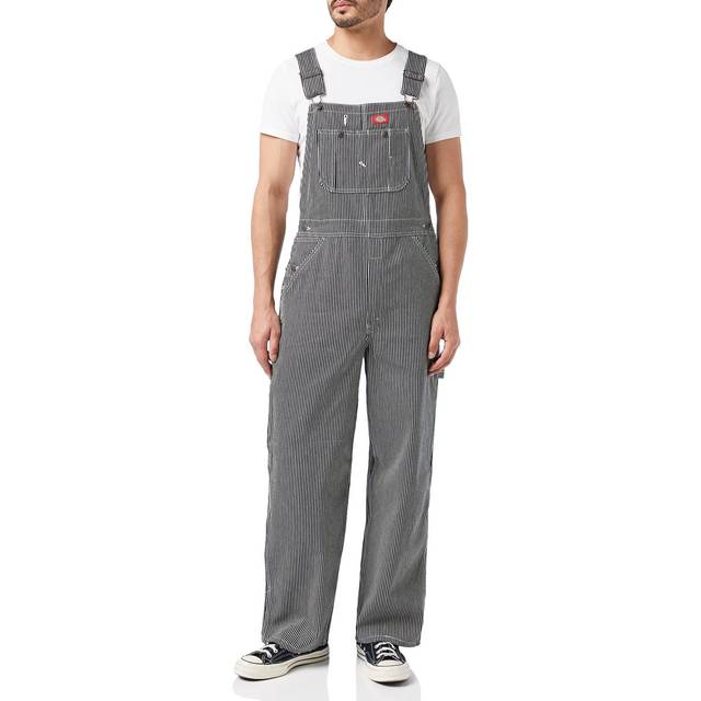 Dickies Hickory hängselbyxor för män, Hickory Stripe, 32 W 32 L UK, Hickory rand, 32W / 32L
