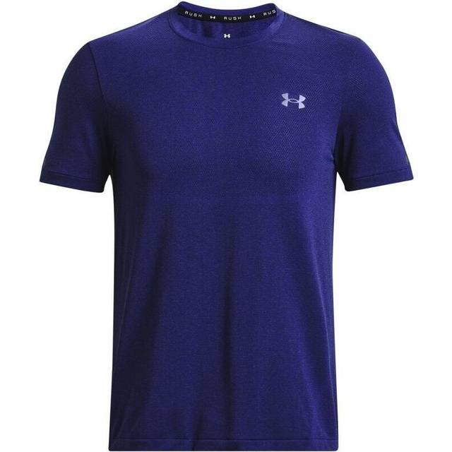 Under Armour Logo Solid Color Training Running Fitness Casual Crew Neck Short Sleeve T-Shirt Men Tops Navy-Blue 1376781-468 S