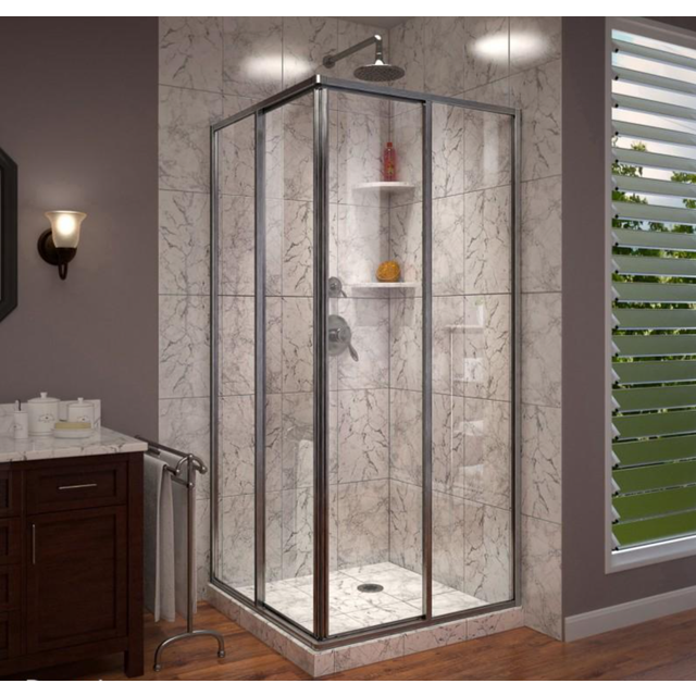Organization SHEN-8134340-04 34.5 x 34.5 x 72 in. DreamLine Cornerview Framed Sliding Shower Enclosure in Brushed Nickel
