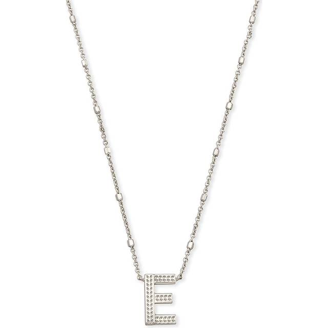 Kendra Scott Letter K Pendant Necklace for Women  Fashion Jewelry  Rhodium-Plated Brass  Rhodium Metal  Letter K