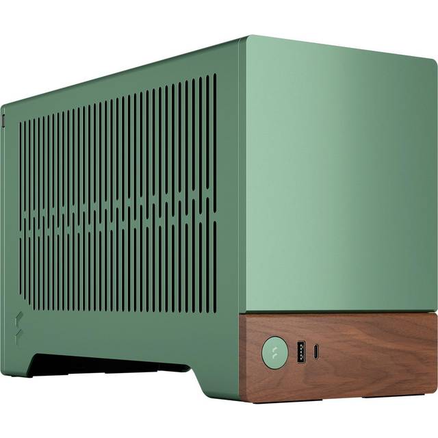 Fractal Design Terra Jade - Äkta valnötsträ - mITX-formfaktor - PCIe 4.0 förlängningskabel - USB Typ-C - Anodiserade aluminiumpaneler