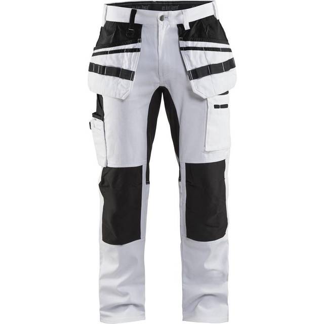Blåkläder 191010001099C52 Målarbyxa med stretch, vit/svart Stl C52