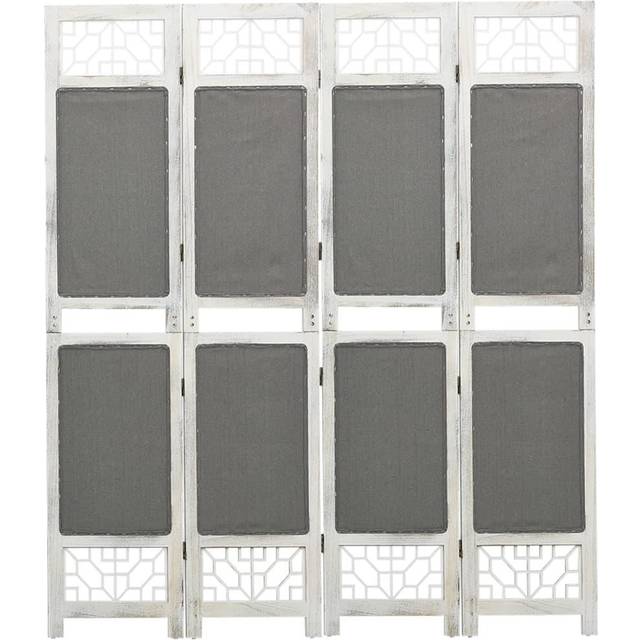 vidaXL 4-Panel Room Divider Grey 140x165 cm Fabric