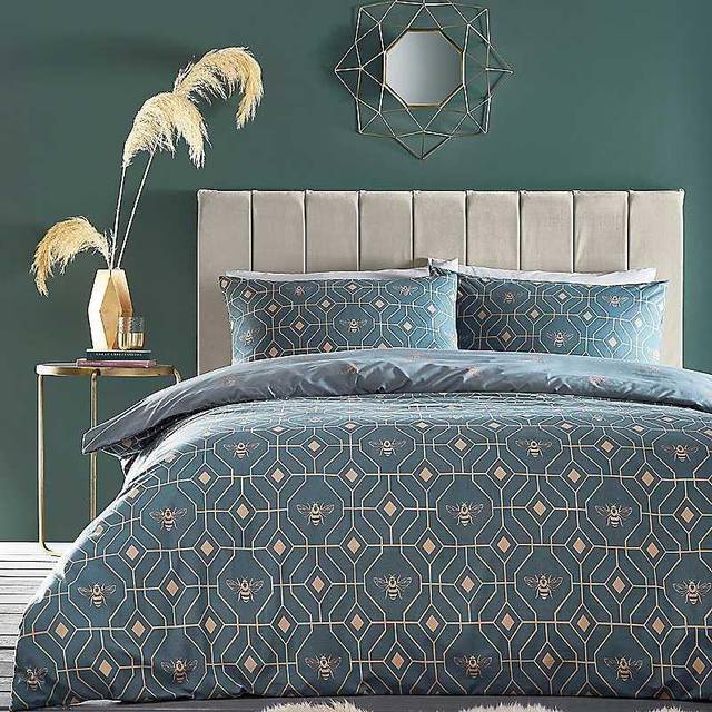 Furn. Bee Deco Duvet Cover and Pillowcase Set - French Blue