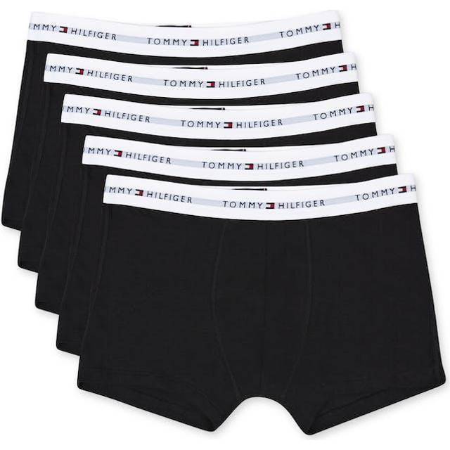 Tommy Hilfiger för män. UM0UM02767 Förpackning 5 svarta boxershorts (L), Hemkläder, Ekologisk bomull, Hållbar - Svart (L)