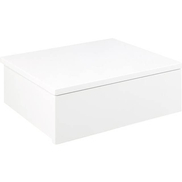 Florence Avignon Single Drawer White Square Bedside Table - Furniture To Go