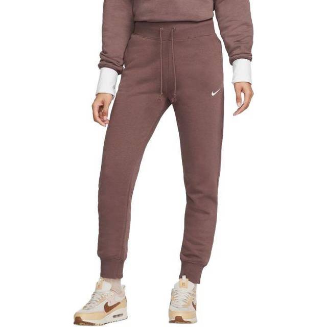 Nike, Byxor, Dam, M, Bomull, Högmidjade fleece joggingbyxor - purple (M)