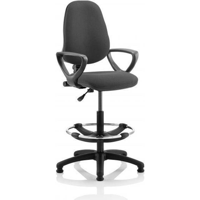 Eclipse Plus I Lever Task Operator Chair Charcoal With Loop Arms