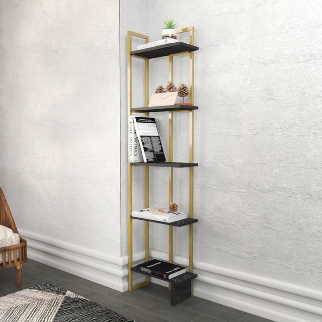 Alice Bookshelf - Black Marble Effect