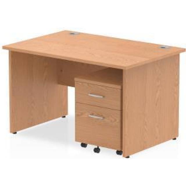 Impulse 1200x800mm Desk Oak Top Panel End Leg and Mobile Ped