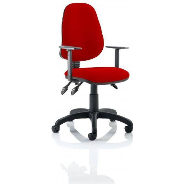 Eclipse Plus III Lever Task Operator Chair With Height Adjustable Arms Bespoke Colour Back And Seat Bergamot Cherry