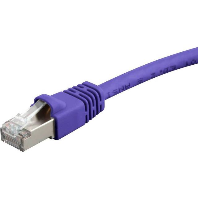 Monoprice Cat6A Ethernet Patch Cable - Snagless RJ45, 550MHz, STP, Pure Bare Copper Wire, 10G, 26AWG, 10ft, Purple