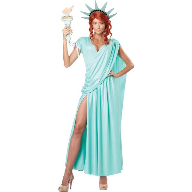 Lady Liberty kostym, Ultra ljusblå, S