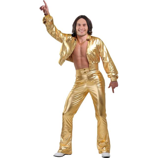 Men's Studio Disco Costume | 70s Halloween Costume - Orange (XS)
