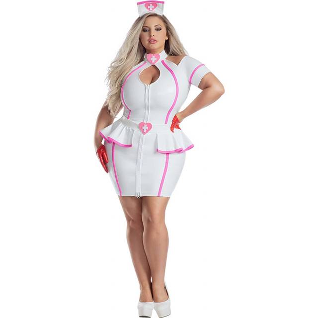 Plus Size Women&#39;s Pink Nurse Costume | Plus Size Costumes - Pink&#47;White (3X)