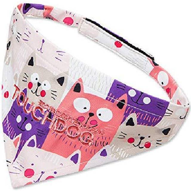 Touchdog® Head-Popper Dog Bandana - Pink / Purple - Large (Large)