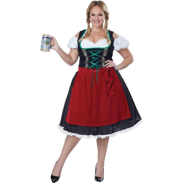 Plus Size Women's Oktoberfest Fraulein Costume - Black&#47;Red&#47;White (2X)