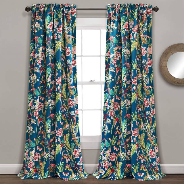 Lush Decor  Navy Curtains Dolores Darkening Window Set for Living  Dining Room  Bedroom  95 x 52  95 in x 52 in Panel Pair